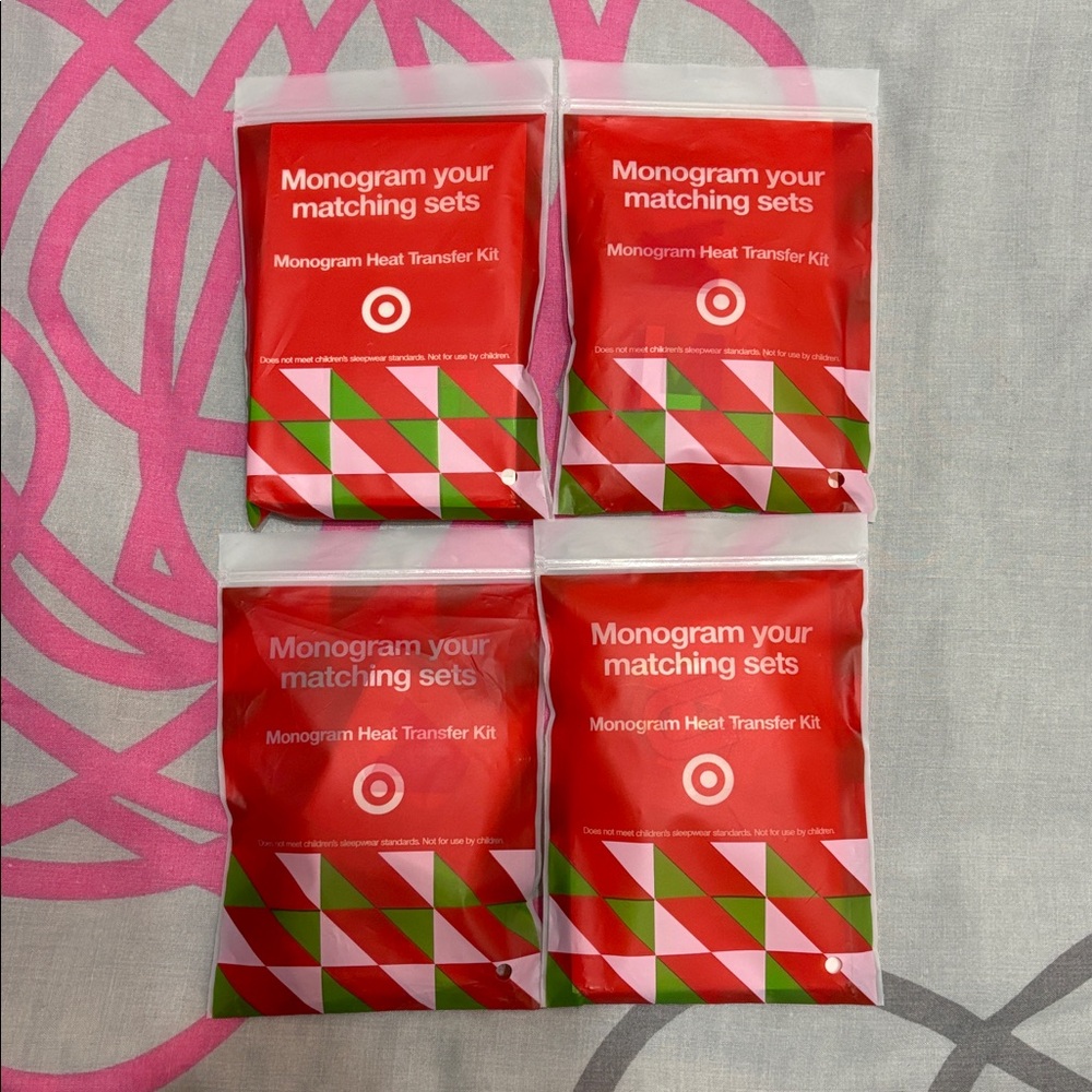 4 Count of Monogram Heat Transfer Kits